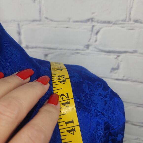 Torrid Floral Jacquard Trench Jacket Coat Womens Plus 2X Blue Elegant Holiday - Picture 7 of 12